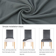 Solid Elastic Chair Cover - Grey