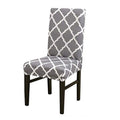 Printed Elastic Chair Cover - Grey Diamond