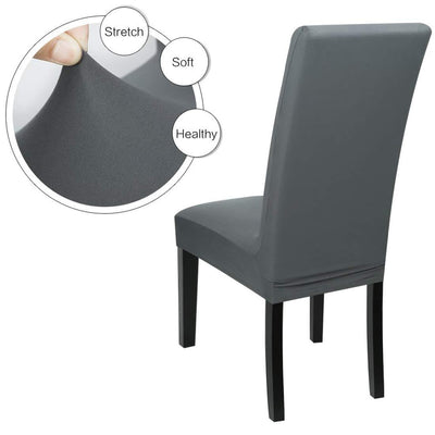 Solid Elastic Chair Cover - Grey