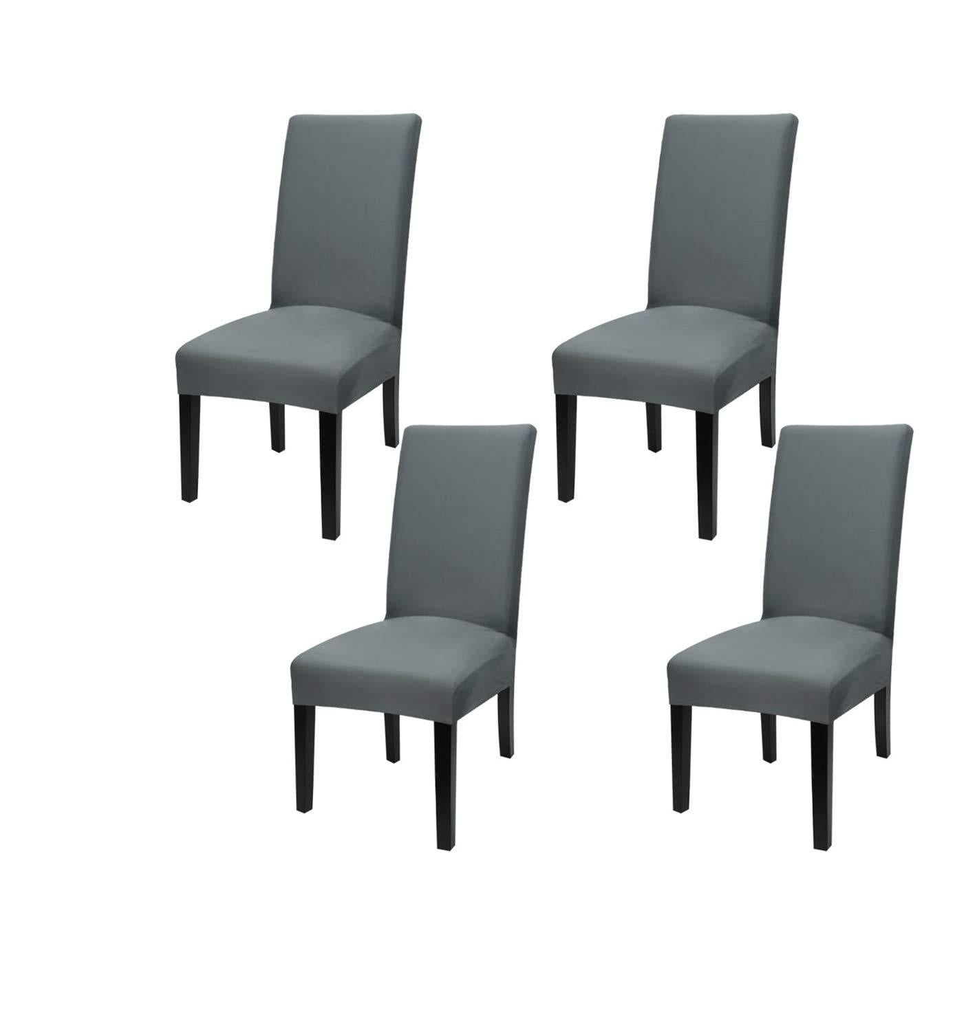 Solid Elastic Chair Cover - Grey