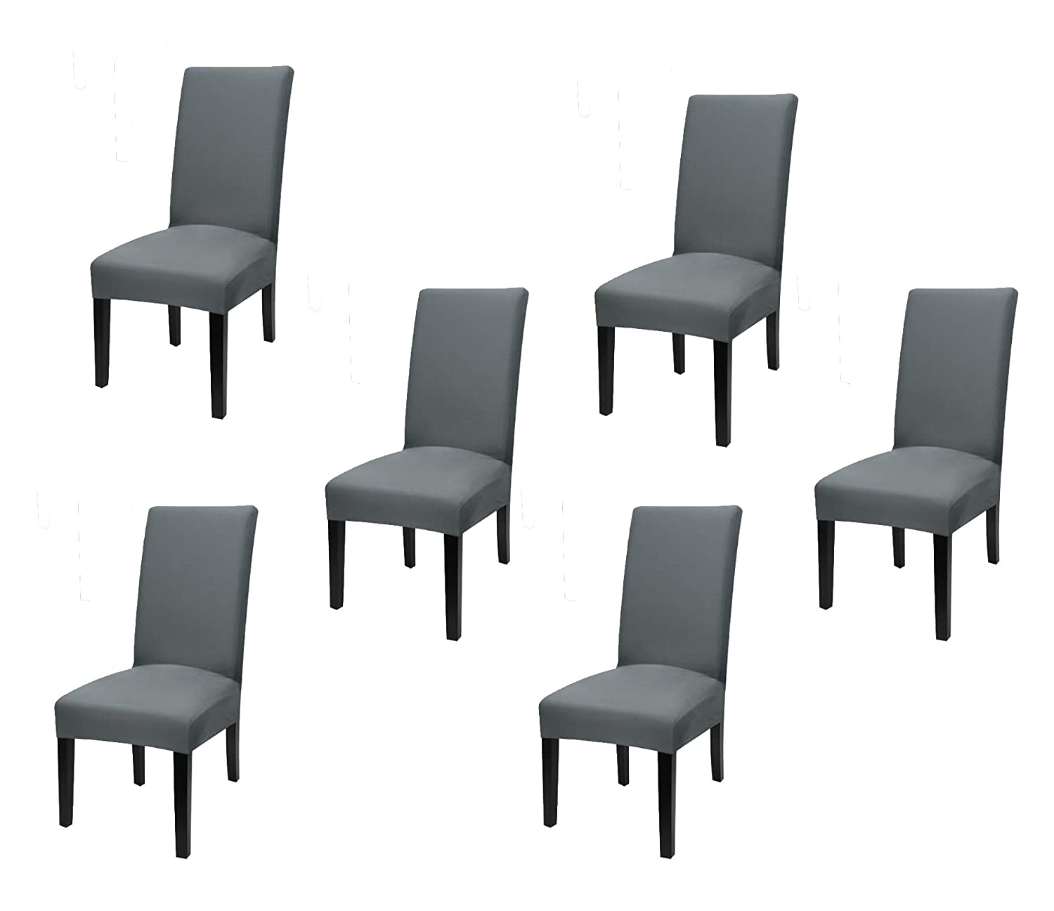 Solid Elastic Chair Cover - Grey