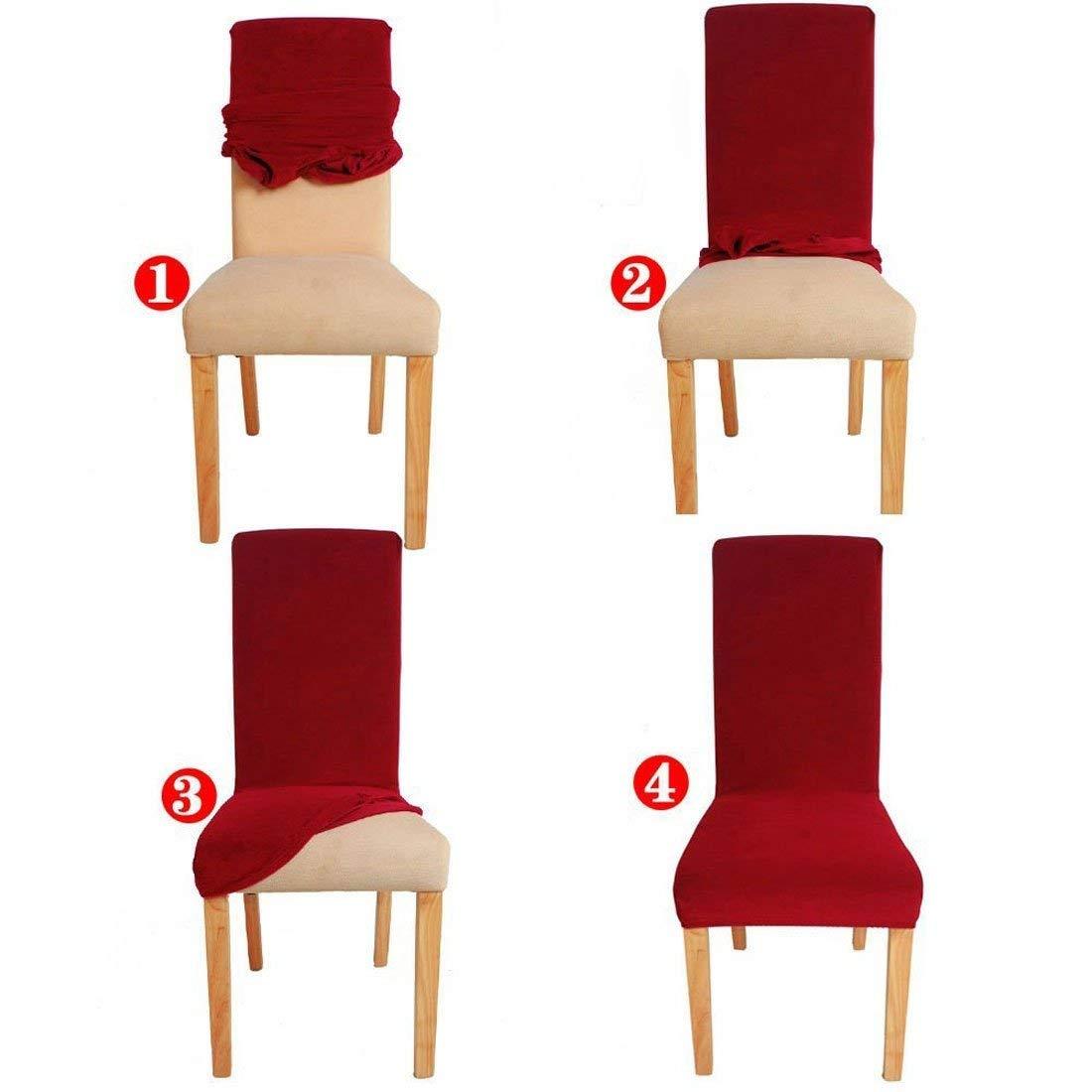 Solid Elastic Chair Cover - Maroon