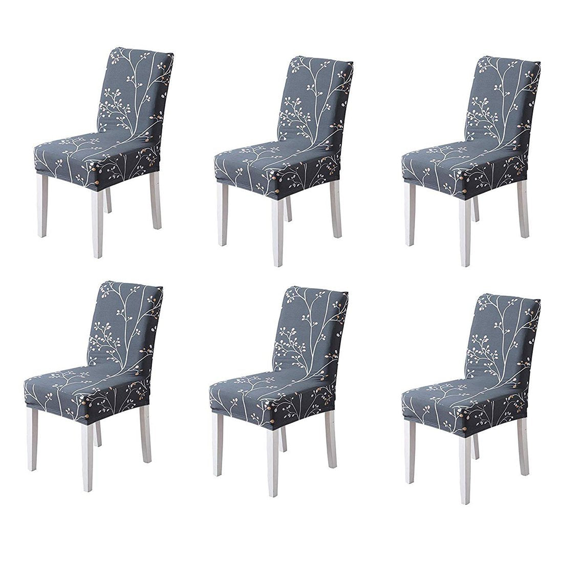 Printed Elastic Chair Cover - Branch Midnight