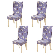 Printed Elastic Chair Cover - Purple Flower