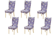 Printed Elastic Chair Cover - Purple Flower