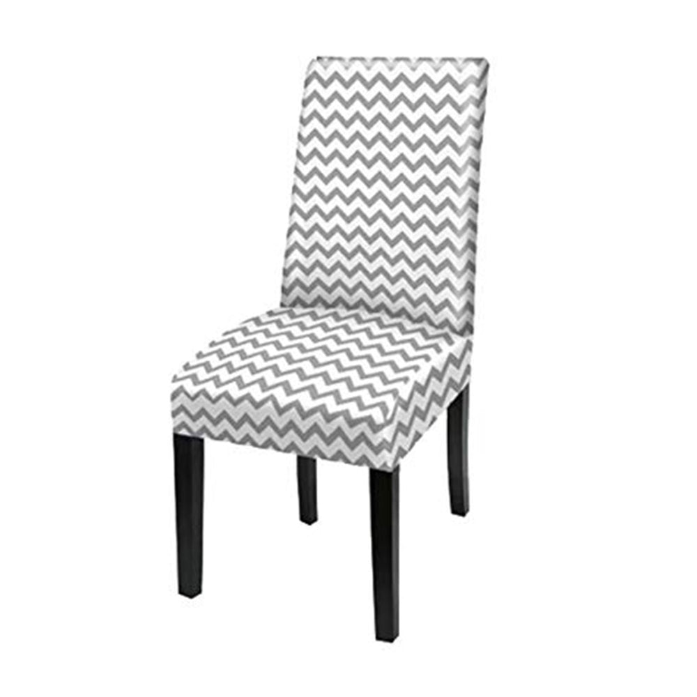 Printed Elastic Chair Cover - Wave Grey