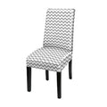 Printed Elastic Chair Cover - Wave Grey