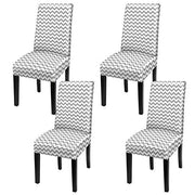 Printed Elastic Chair Cover - Wave Grey