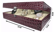 Wrist Watch Display Box Storage Holder Organizer 12 Slots Maroon