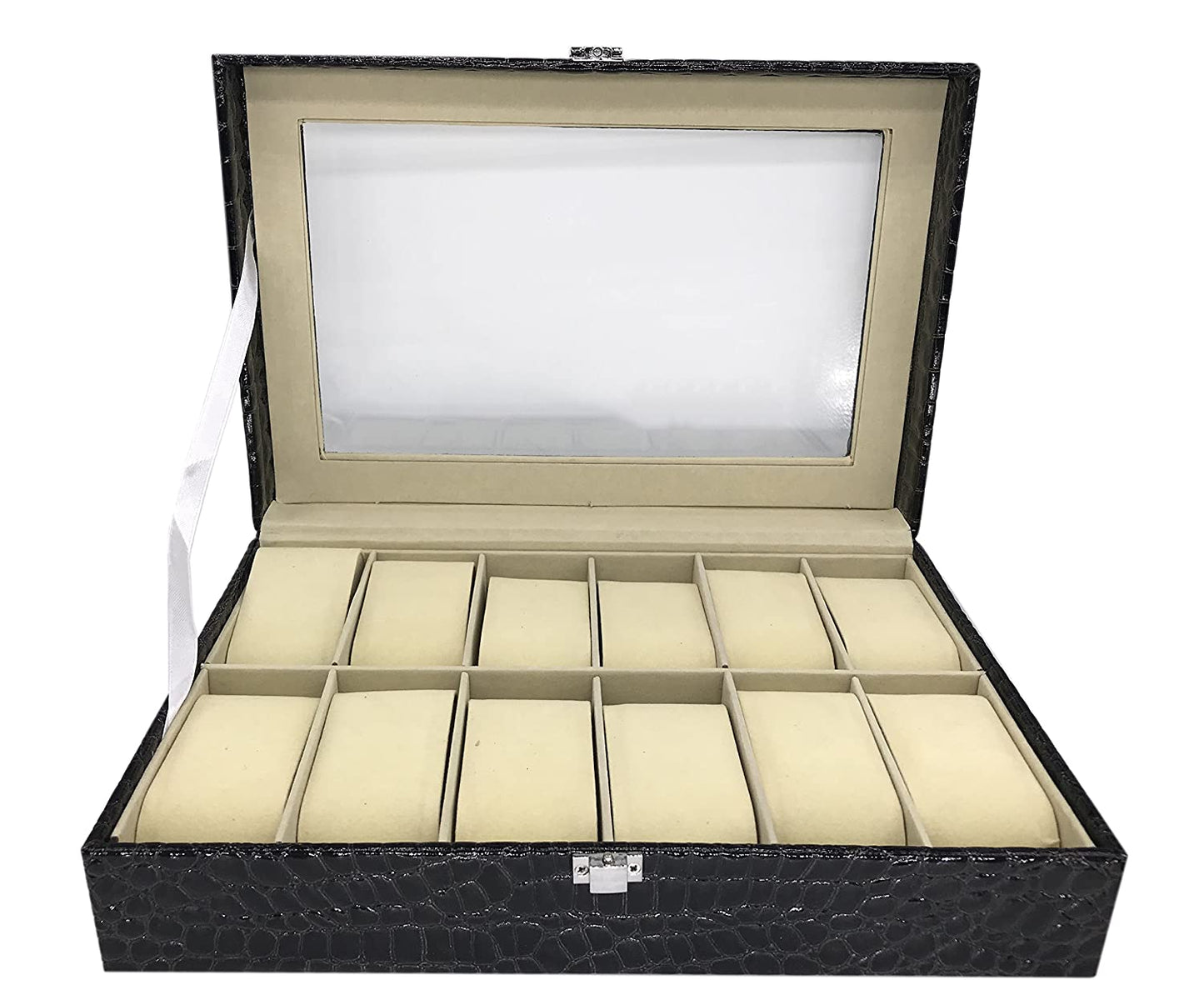 Watch Box For Pu Leather Design Display Case 12 Slot Large Holder