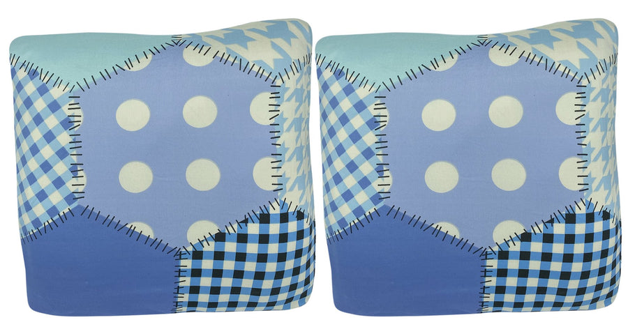 Polyester Cushion Cover - Octagon Blue