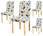 Printed Chair Cover - White Leaf