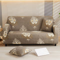 Printed Sofa Cover - Beige Brocade