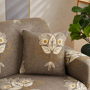 Printed Sofa Cover - Beige Brocade