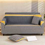 Printed Sofa Cover - Black Handstooth