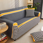 Printed Sofa Cover - Black Handstooth