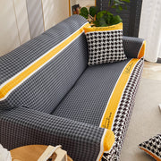 Printed Sofa Cover - Black Handstooth