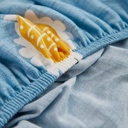 Printed Sofa Cover - Blue Sunflower