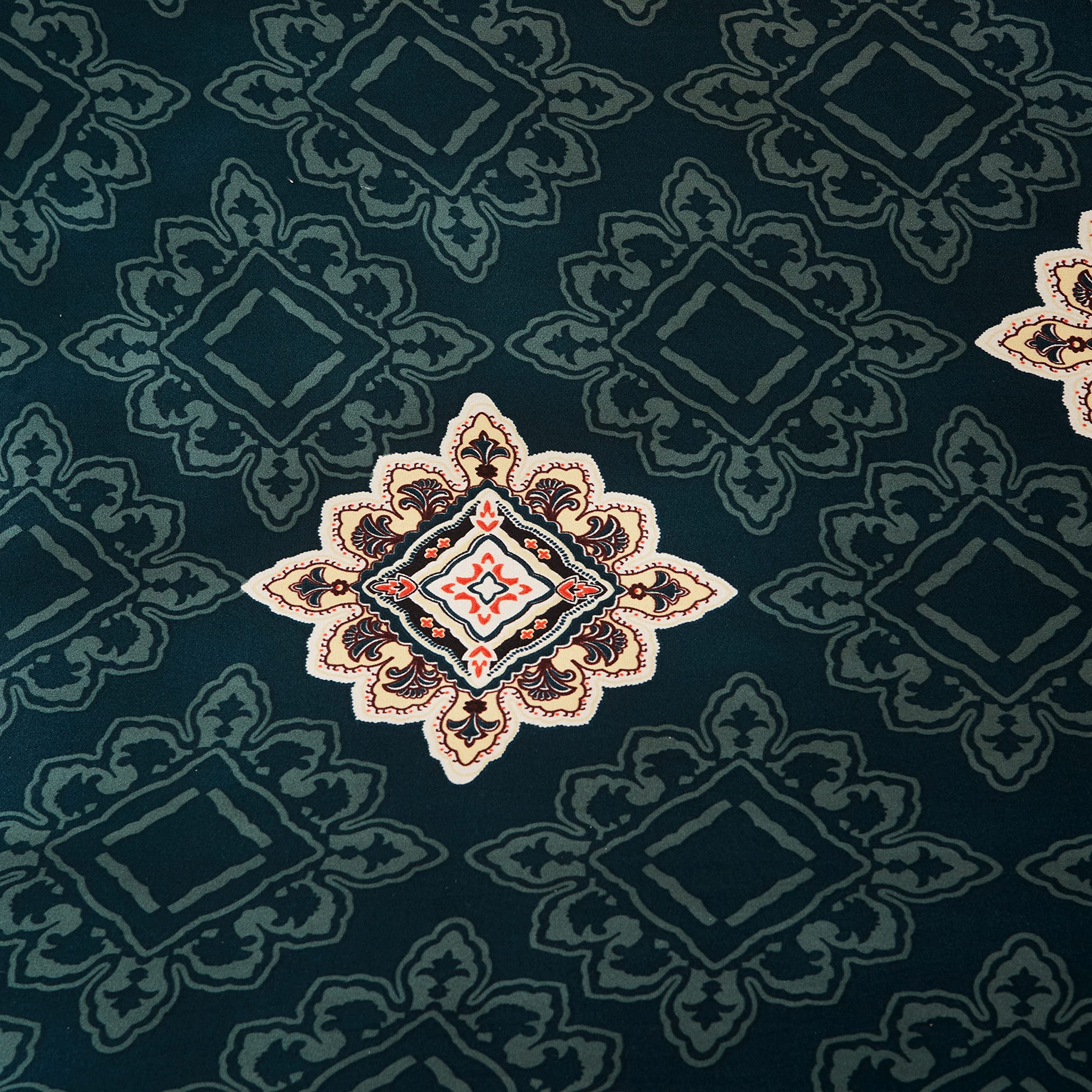 Printed Sofa Cover - Green Brocade