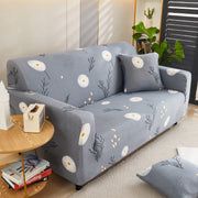 Printed Sofa Cover - Grey Daisy