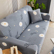Printed Sofa Cover - Grey Daisy