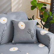 Printed Sofa Cover - Grey Daisy