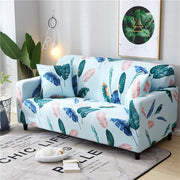 Printed Sofa Cover - Light Blue Tropical