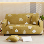 Printed Sofa Cover - Mustard Flower