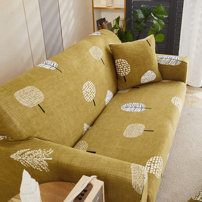 Printed Sofa Cover - Mustard Flower