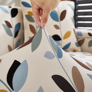 Printed Sofa Cover - White Leaf