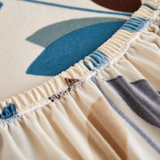 Printed Sofa Cover - White Leaf
