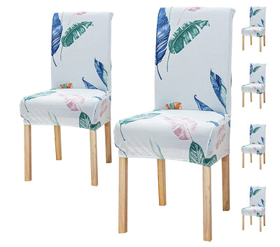 Printed Chair Cover - Light Blue Tropical