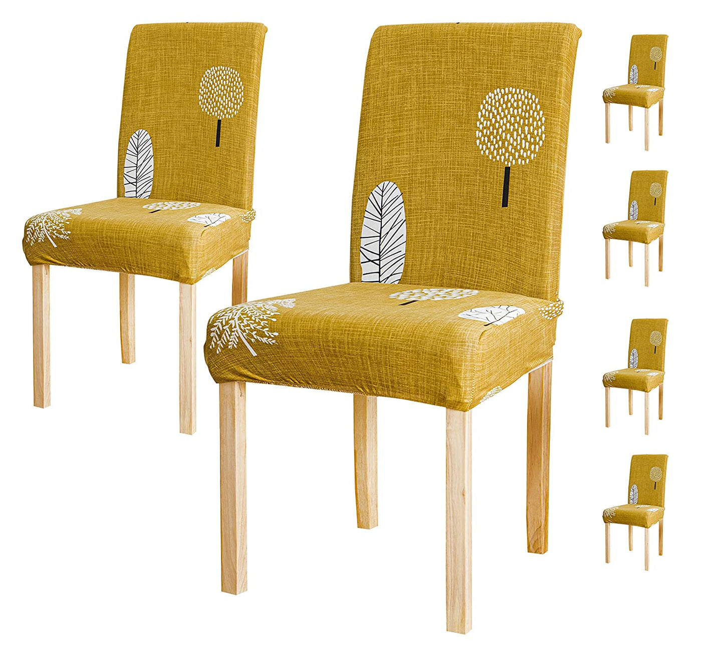 Printed Chair Cover - Mustard Flower