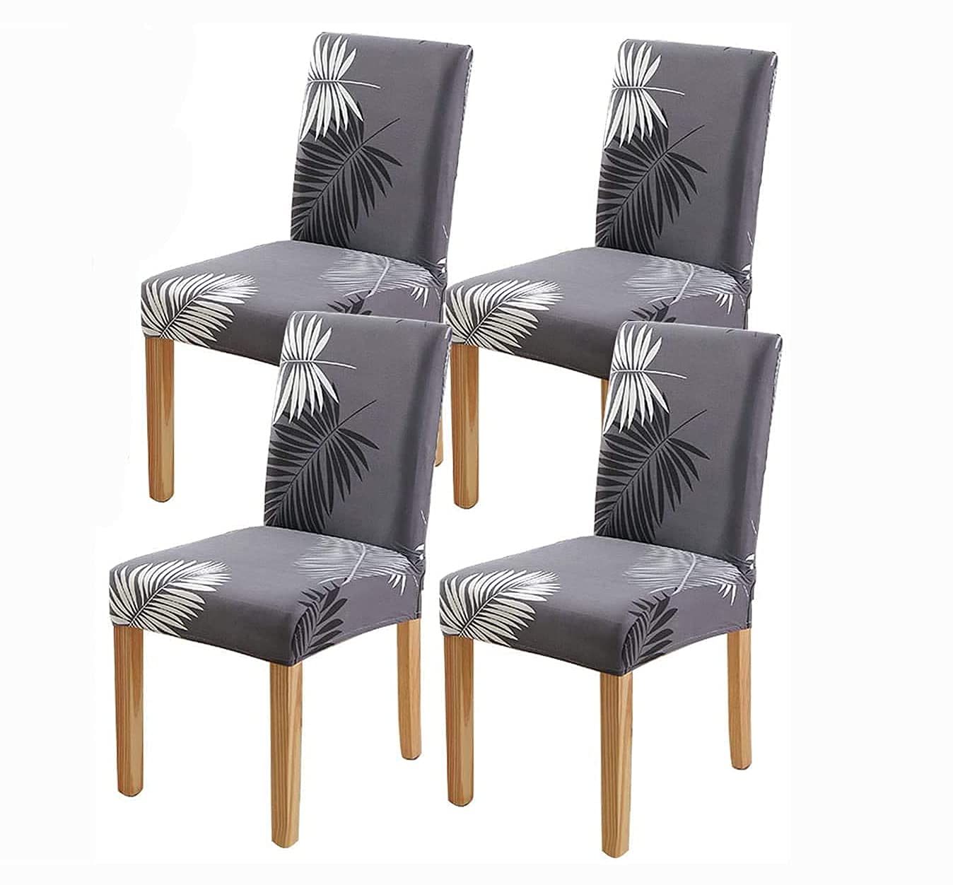 Elastic Chair Cover - Dark Grey Fern