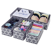 Set of 6 Foldable Storage Box Drawer Divider Organizer Basket Bins