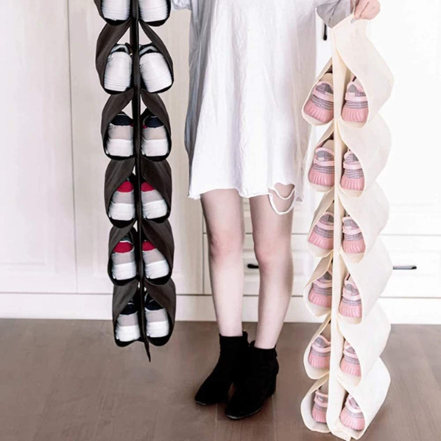 12 Grids Pocket Shoes Hanging Closet Organizer