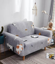 Printed Sofa Cover - Grey Cat