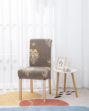 Printed Chair Cover - Beige Brocade