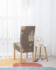 Printed Chair Cover - Beige Brocade