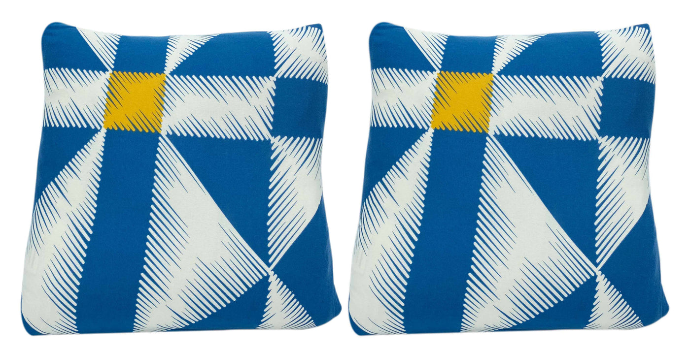 Polyester Cushion Cover - Greek Blue
