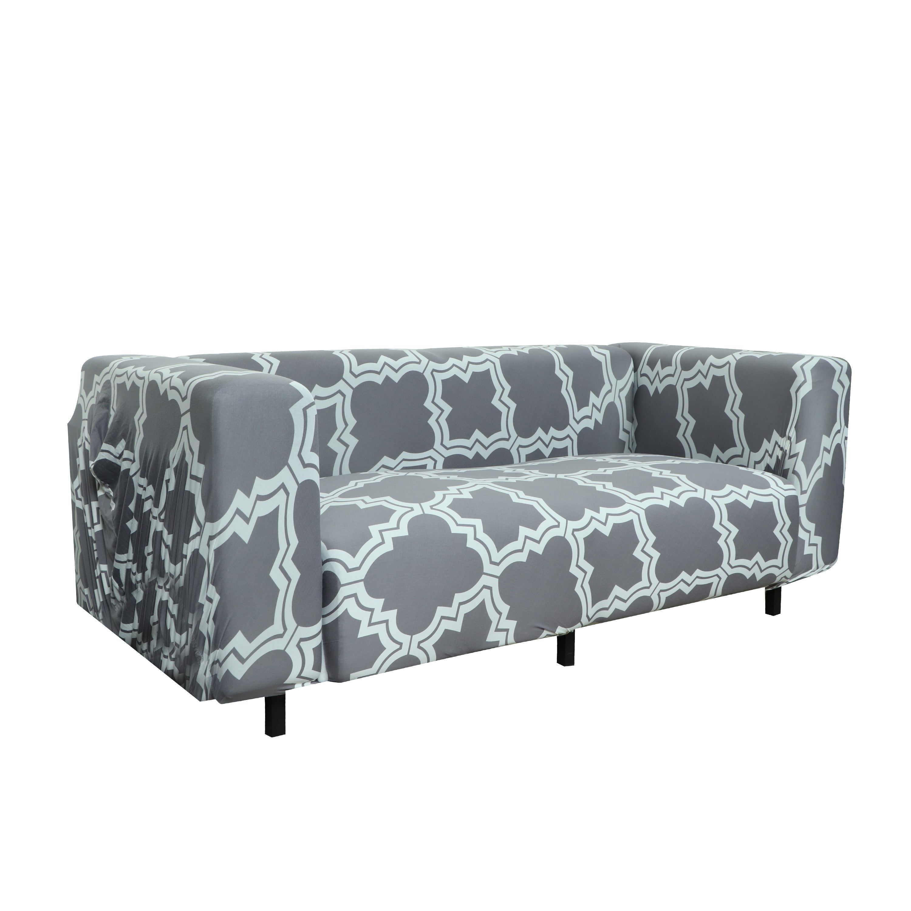 Printed Sofa Cover - Grey Diamond