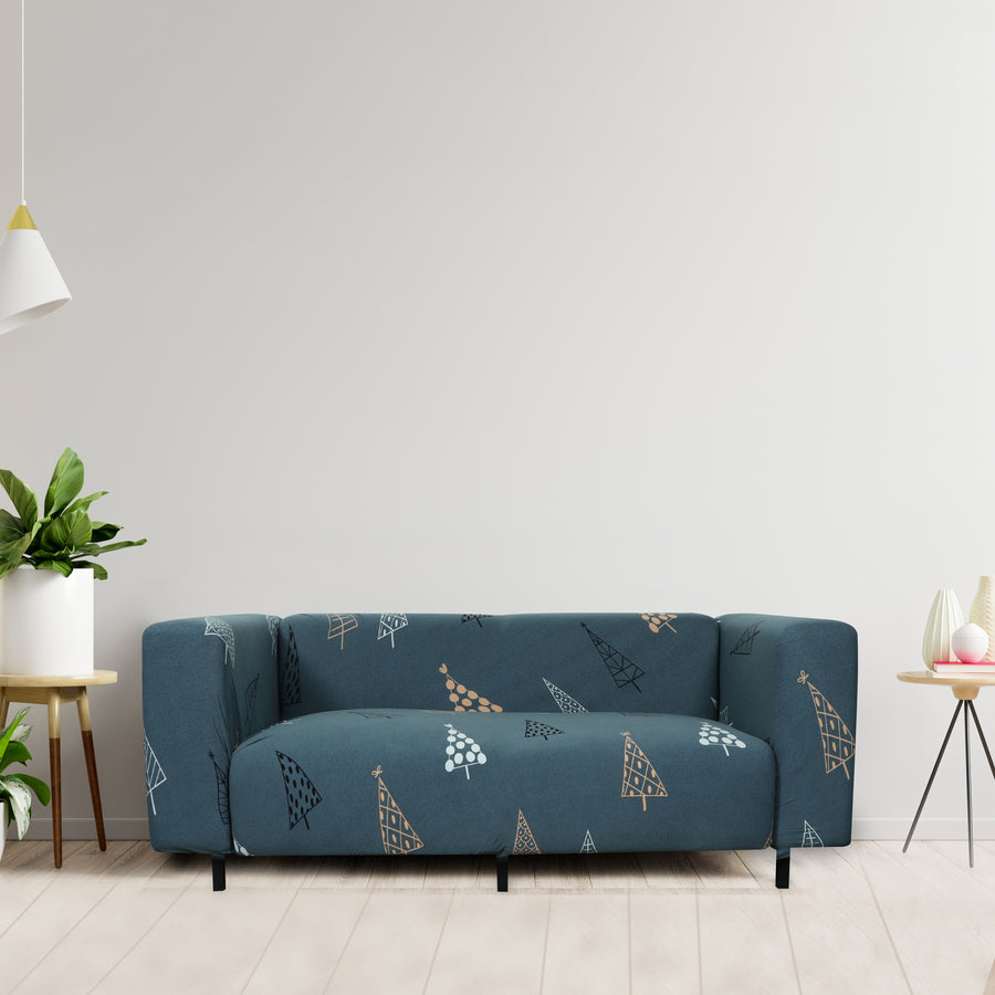 Printed Sofa Cover - Grey Pine