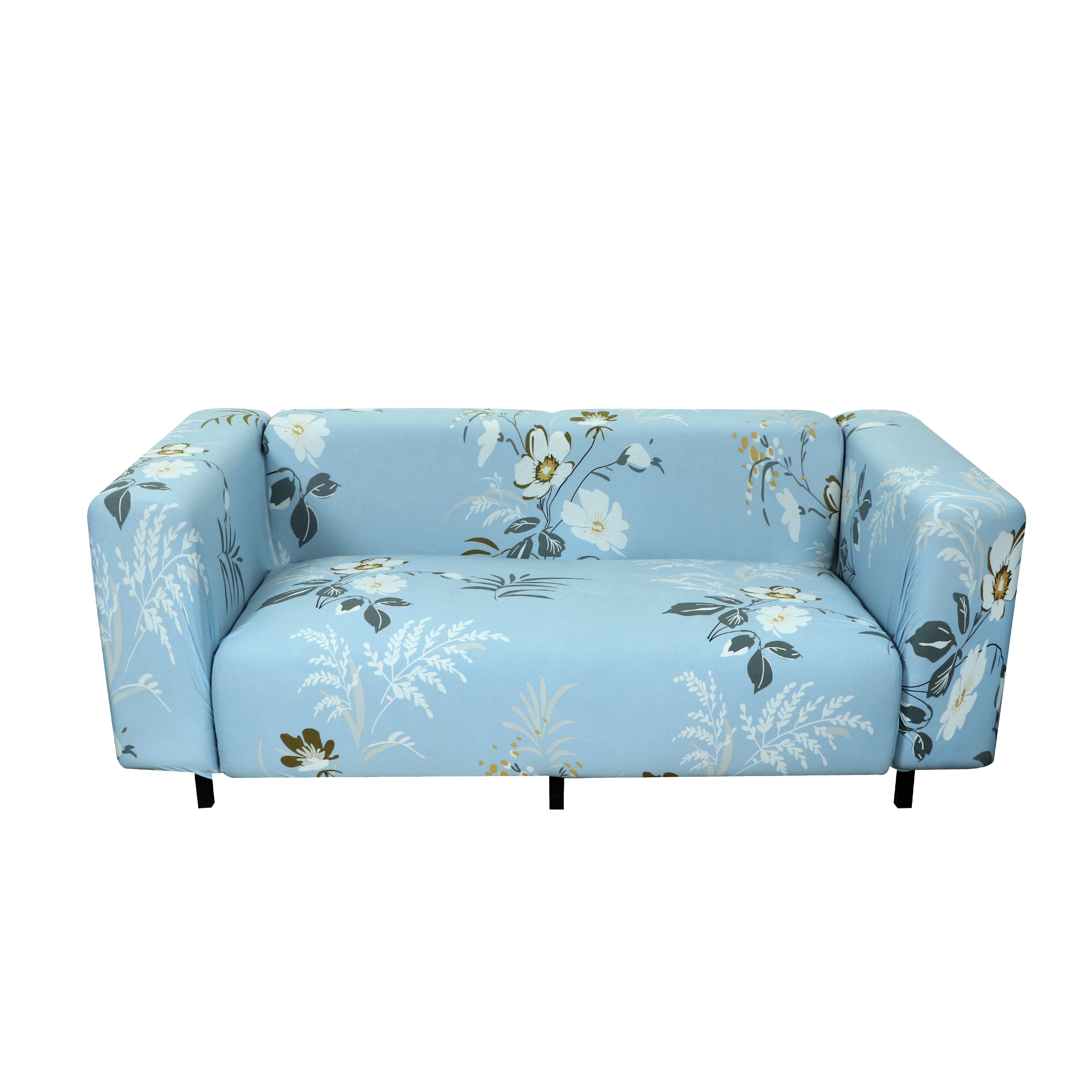 Printed Sofa Cover - Sky Blue Flower