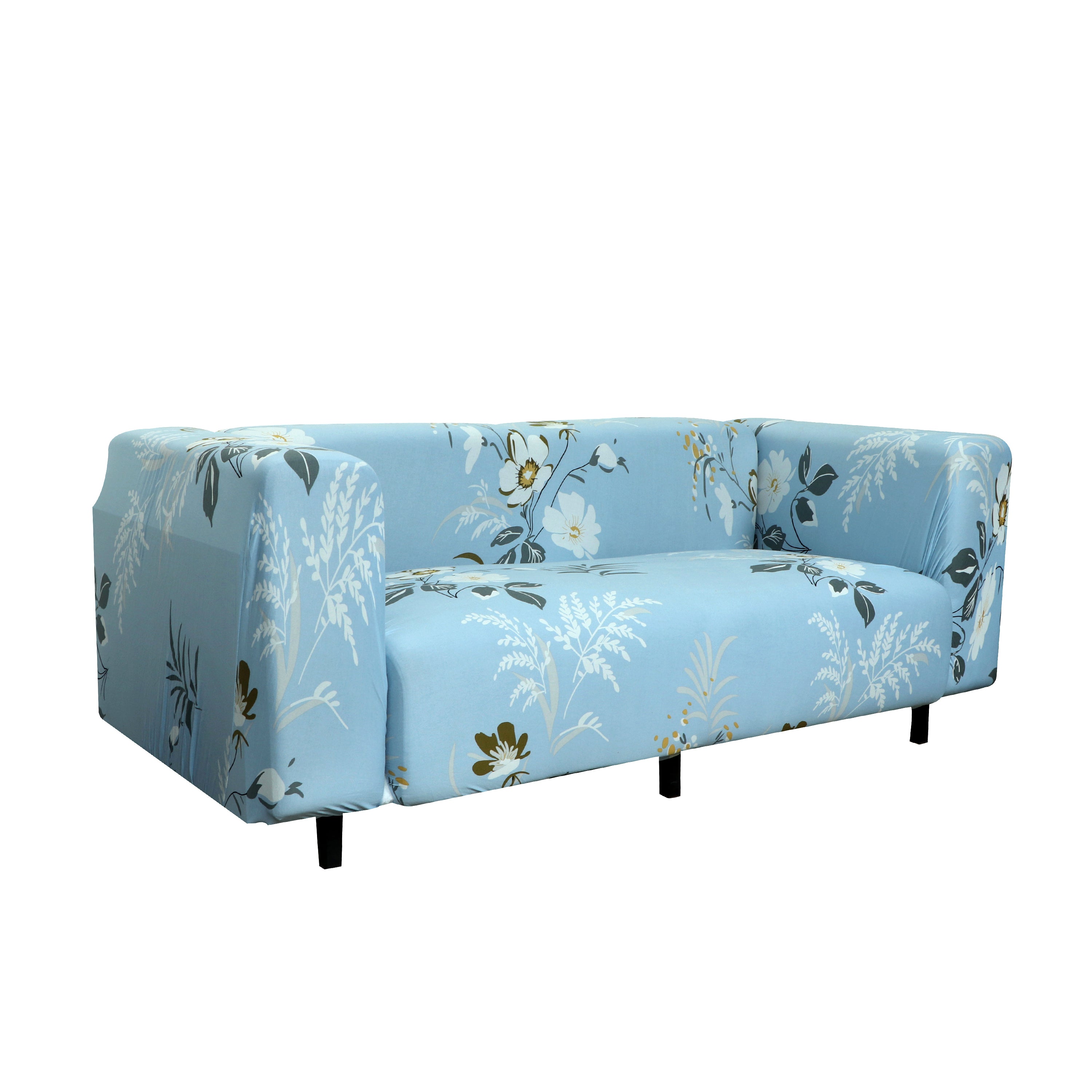 Printed Sofa Cover - Sky Blue Flower