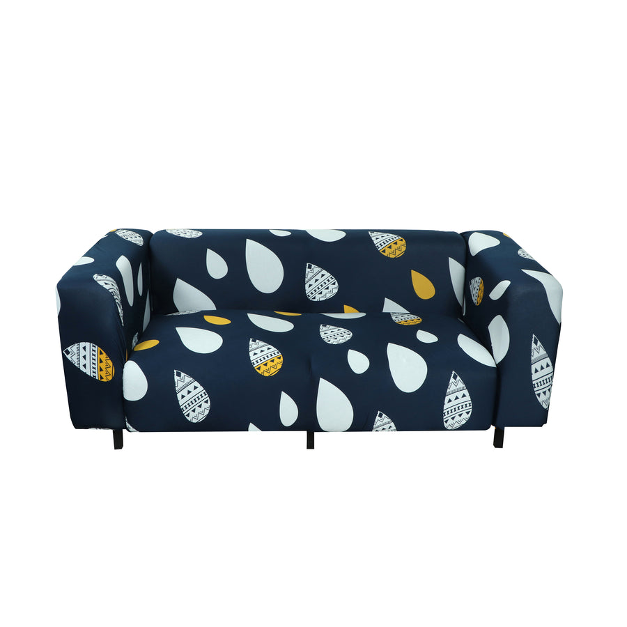 Printed Sofa Cover - Dark Blue Drop