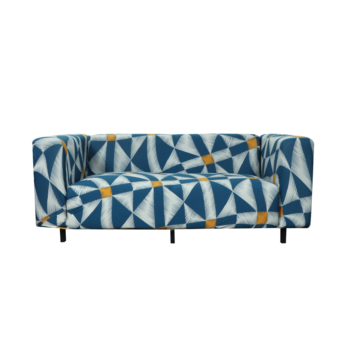 Printed Sofa Cover - Greek Blue