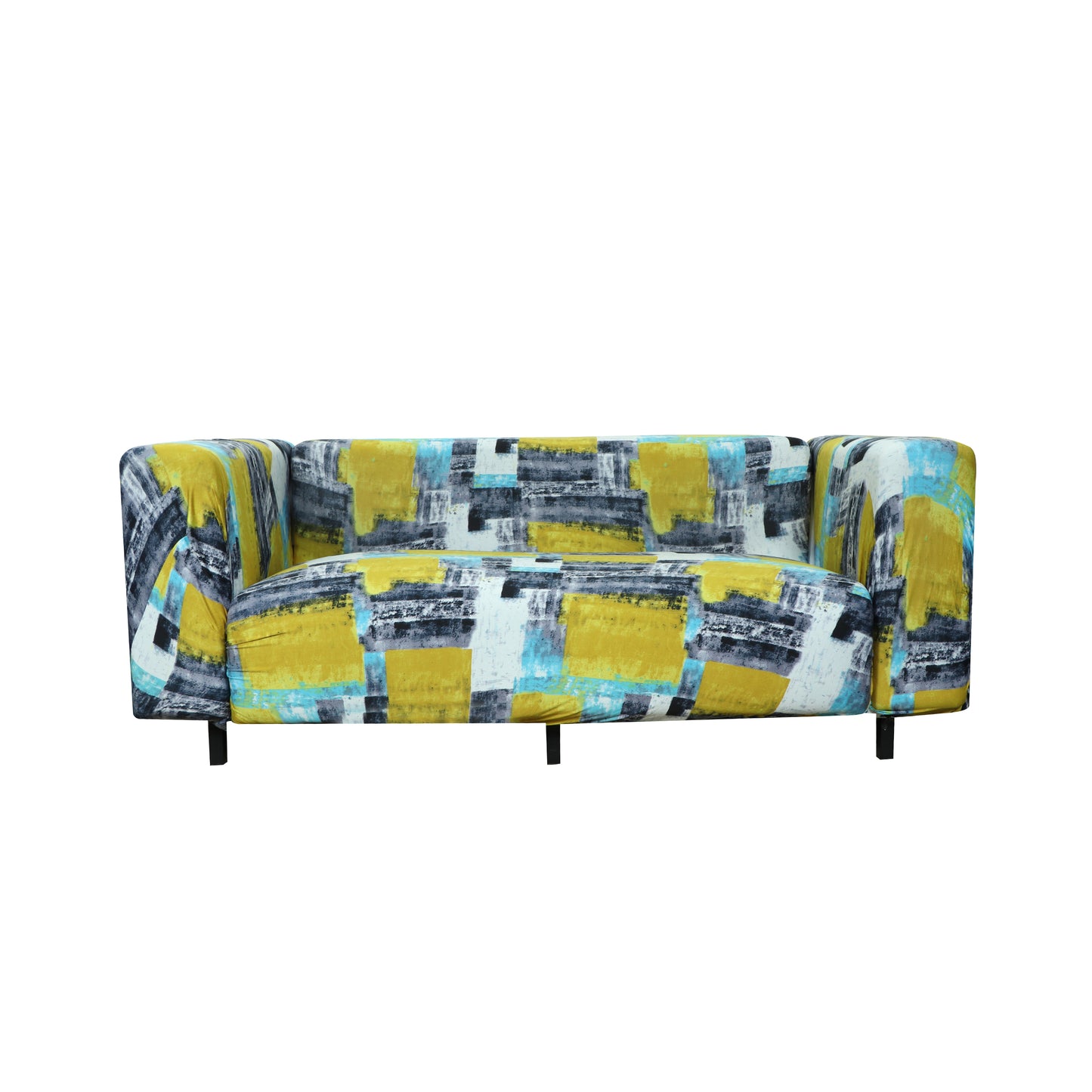 Printed Sofa Cover - Yellow Grey
