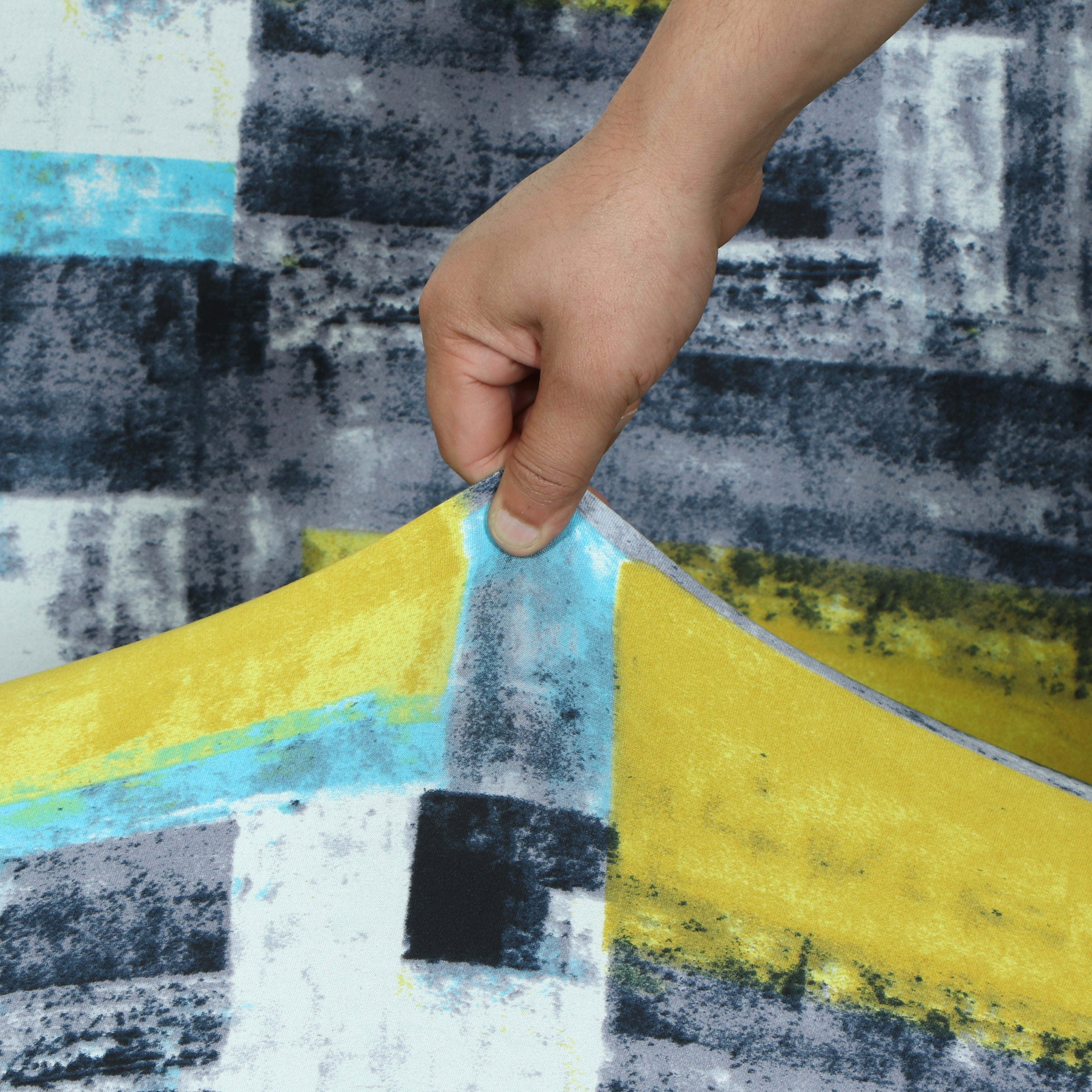 Printed Sofa Cover - Yellow Grey