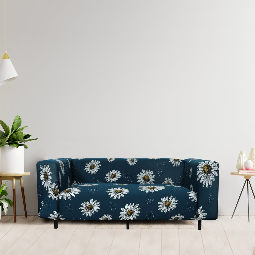 Printed Sofa Cover - Green Sunflower