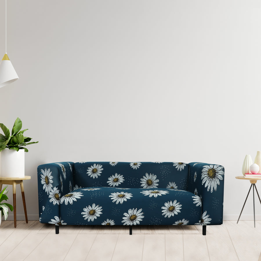 Printed Sofa Cover - Green Sunflower